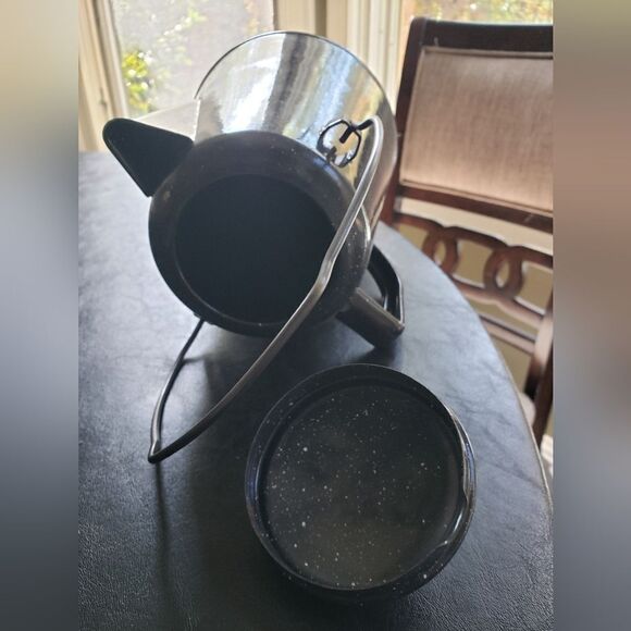 Metal Black Speckled Coffee Pot - Picture 6 of 8
